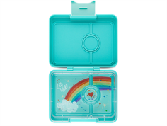 Yumbox misty aqua/rainbow tray 3-sections snack lunchbox Snack